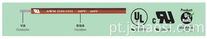 UL1330 18# yellow Fluorine plastic wire